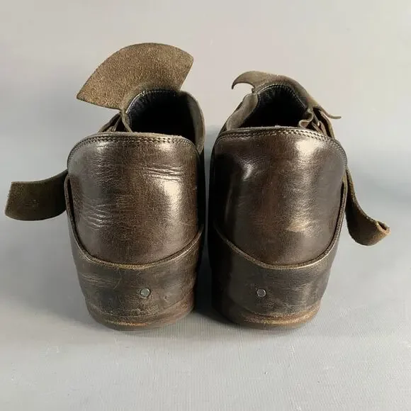 M.A+ Size 10 Brown Leather Buckle Loafers